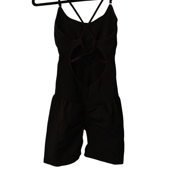 OMKAGI NWT Strappy Backless One Piece Bodycon Romper in Black Size Small - Picture 11 of 14